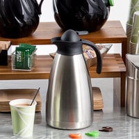 Tablecraft 10299 68 oz. Stainless Steel Insulated Coffee Carafe / Server