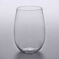 Choice 16 oz. Light Weight Clear Plastic Stemless Wine Glass - 16/Pack