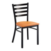 Lancaster Table & Seating Distressed Copper Finish Ladder Back Chair with Cherry Wood Seat - Assembled