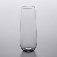 Choice 9 oz. Light Weight Clear Plastic Stemless Champagne Flute - 16/Case