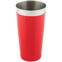 Tablecraft 10369 16 oz. Red Stainless Steel Cocktail Shaker Tin with Vinyl Coating