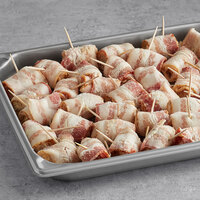Les Chateaux de France 1.0 oz. Cooked Bacon Wrapped Scallops on Skewer - 100/Case