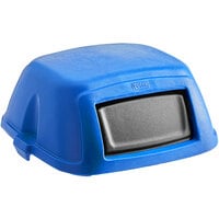 Toter STL50-00BLU Blue Square Dome Lid with Swing Door for 50 Gallon Slimline Trash Cans