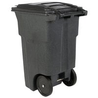 Toter ANA64-54480 64 Gallon Greenstone Rotational Molded Wheeled Rectangular Trash Can with Lid