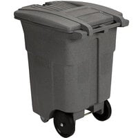 Toter CDC96-41997 96 Gallon Graystone Rectangular Wheeled Secure Document Management Cart with Padlock Lid