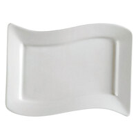 CAC SOH-13 Soho 12" x 8" Ivory (American White) Rectangular Stoneware Platter - 12/Case