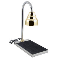 Bon Chef 9692BLACKGAL 24 1/8" x 13 1/8" Single Lamp Carving Station with Brass Lamp Shade and Black Galaxy Bonstone