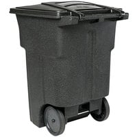 Toter ANA96-00BKS 96 Gallon Blackstone Rotational Molded Wheeled Rectangular Trash Can with Lid
