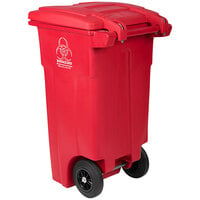 Toter RMN32-00RED Red 32 Gallon Rectangular Wheeled Medical Waste Cart