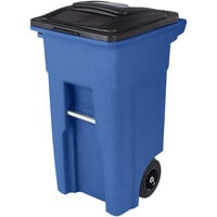 Toter ANA32-00BLU 32 Gallon Blue Rotational Molded Wheeled Rectangular Trash Can with Lid