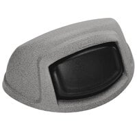 Toter HTL21-00GST Graystone Half Round Dome Top Lid with Push-in Hinged Door for 21 Gallon Slimline Trash Cans