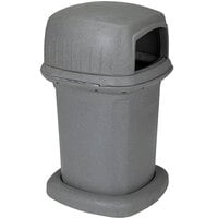 Toter 840GK-55710 45 Gallon Graystone Square Trash Can with Dome Top