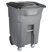 Toter ACC96-54689 96 Gallon Gray Rectangular Rotational Molded Wheeled Trash Can with Casters and Lid