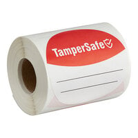 TamperSafe 3" Round Customizable Red Paper Tamper-Evident Label - 250/Roll