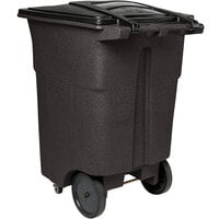 Toter ACC96-11293 96 Gallon Brown Rectangular Rotational Molded Wheeled Trash Can with Casters and Lid