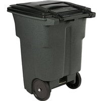 Toter ANA96-54342 96 Gallon Greenstone Rotational Molded Wheeled Rectangular Trash Can with Lid