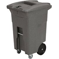 Toter CDC64-10071 64 Gallon Graystone Rectangular Wheeled Secure Document Management Cart with Padlock Lid