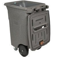 Toter CDC64-00GST 64 Gallon Graystone Rectangular Wheeled Secure Document Management Cart with Barrel Lock Lid