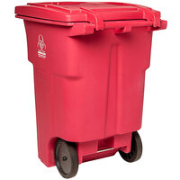 Toter RMN96-00RED Red 96 Gallon Rectangular Wheeled Medical Waste Cart