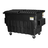 Toter FL020-U0MGY 2 Cubic Yard Midnight Gray Front End Loading Mobile Trash Container / Dumpster (1000 lb. Capacity)