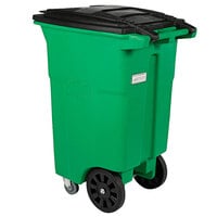 Toter ACO64-59625 Organics 64 Gallon Lime Green Rectangular Caster Cart with Lid