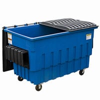 Toter FL020-U0BLU 2 Cubic Yard Blue Front End Loading Mobile Trash Container / Dumpster (1000 lb. Capacity)