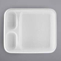 Fineline 42RCT79S3 Conserveware 7 inch x 9 inch Bagasse 3 Compartment Nacho Tray - 500/Case