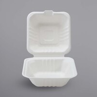 Fineline 42SH6 Conserveware 6 inch x 6 inch x 3 1/8 inch Bagasse Take-Out Container - 500/Case