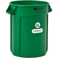 Rubbermaid 2060854 Brute 32 Gallon Green Round Compost Bin