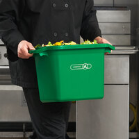Rubbermaid 2055573 5.5 Gallon Green Rectangular Compost Bin