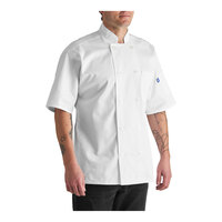 Uncommon Chef South Beach 0415 Unisex White Customizable Short Sleeve Chef Coat - 5XL