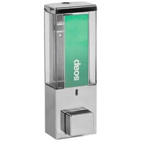 Dispenser Amenities 86144 iQon 13 oz. Chrome Wall Mounted Locking Shower Dispenser with Translucent Bottle