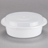 Pactiv Newspring NC718 16 oz. White 6" VERSAtainer Round Microwavable Container with Lid - 150/Case