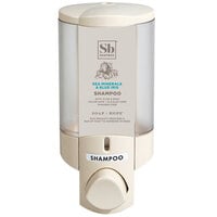 Dispenser Amenities 36170-SPBX Aviva 10 oz. Vanilla Wall Mounted Locking Soap Dispenser with Translucent Bottle and Soapbox Logo