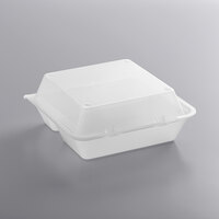 GET EC-01 9 inch x 9 inch x 3 1/2 inch Clear Customizable 3-Compartment Reusable Eco-Takeouts Container - 12/Case