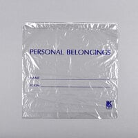 LK Packaging PB20203DSC 20 inch x 3 inch x 20 inch Clear Personal Belongings Bag with Cordstring Closure - 250/Case