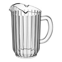 Choice 60 oz. Clear SAN Plastic Beverage Pitcher with 3 Spouts