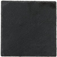 Acopa 5 inch Square Black Slate Coaster with Soapstone Chalk - 36/Case