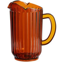 Choice 72 oz. Amber SAN Plastic Beverage Pitcher with 3 Spouts