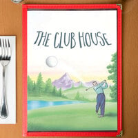8 1/2 inch x 11 inch Menu Paper - Country Club Themed Golf Design Cover - 100/Pack