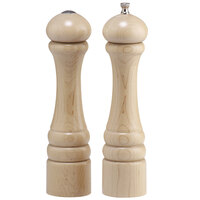 Chef Specialties 10200 Professional Series 10" Customizable Imperial Natural Finish Pepper Mill and Salt Shaker