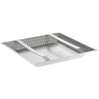 Regency 20" x 20" x 2 1/4" 18-Gauge Stainless Steel Scrap / Pre-Rinse Basket with Stainless Steel Slides