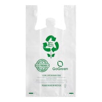 Choice 1/6 Standard Size 4 Mil Clear Reusable Extra Heavy-Duty Plastic T-Shirt Bag - 150/Case