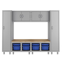 Hirsh Industries 1947470-PKG Makerspace Classroom Starter Storage System with Lockers, Cabinets, Storage Benches, and Worksurface