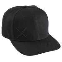 Mercer Culinary Black 6-Panel Snapback Hat with Small Black Logo