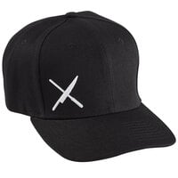 Mercer Culinary Black 6-Panel Snapback Hat with Small White Logo