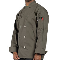 Uncommon Chef Orleans 0488 Unisex Olive Customizable Long Sleeve Chef Coat - M