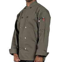 Uncommon Threads Orleans 0488 Unisex Olive Customizable Long Sleeve Chef Coat - L