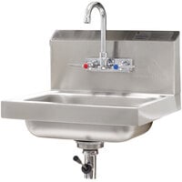 Advance Tabco 7-PS-67 Hand Sink with Splash Mount Faucet and Lever Operated Drain - 17 1/4 inch x 15 1/4 inch