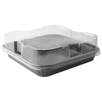 Solut 13158 8 inch x 8 inch Take, Bake, and Serve Oven Safe Black Solid Board Rolled Rim Tray - 240/Case